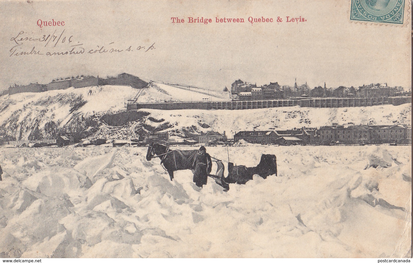 RPPC REAL PHOTO POSTCARD BRIDGE QUEBEC TO LEVIS 1906 - Levis