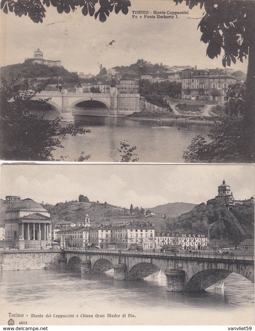 TORINO-2 CARTOLINE VIAGGIATE IL -1908-1924 - Altri & Non Classificati