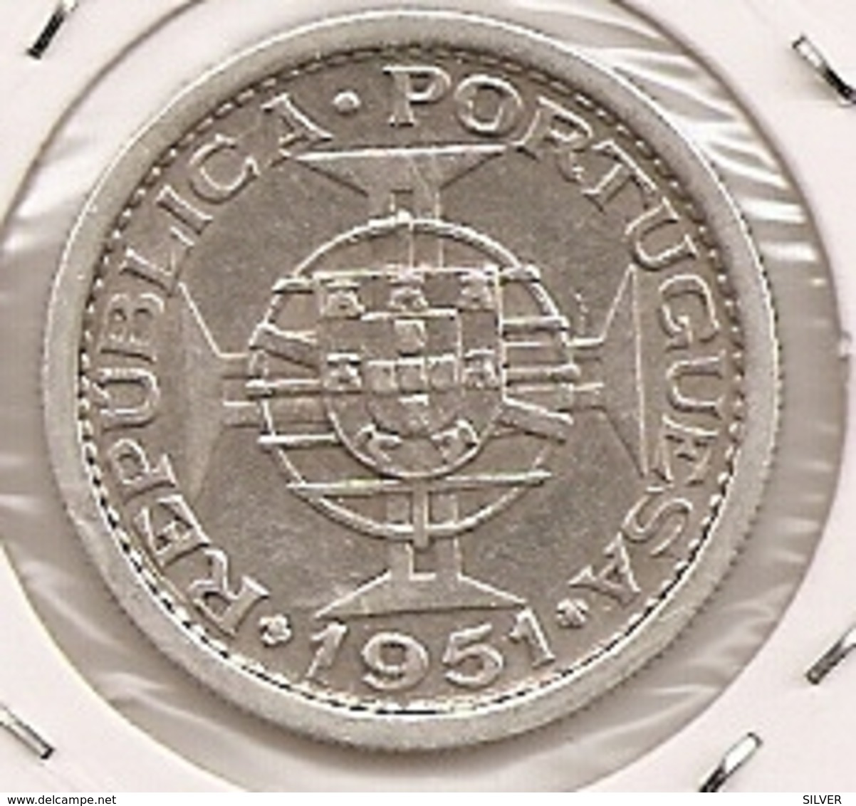 SAO TOME PRINCIPE SAINT THOMAS AND PRINCE 5$ ESCUDOS 1951 SILVER RARE - Santo Tomé Y Príncipe