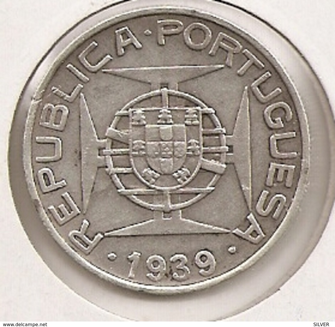 SAO TOME PRINCIPE SAINT THOMAS AND PRINCE 10$ ESCUDOS 1939 SILVER 12,5G*835 AG RARE - Sao Tome En Principe