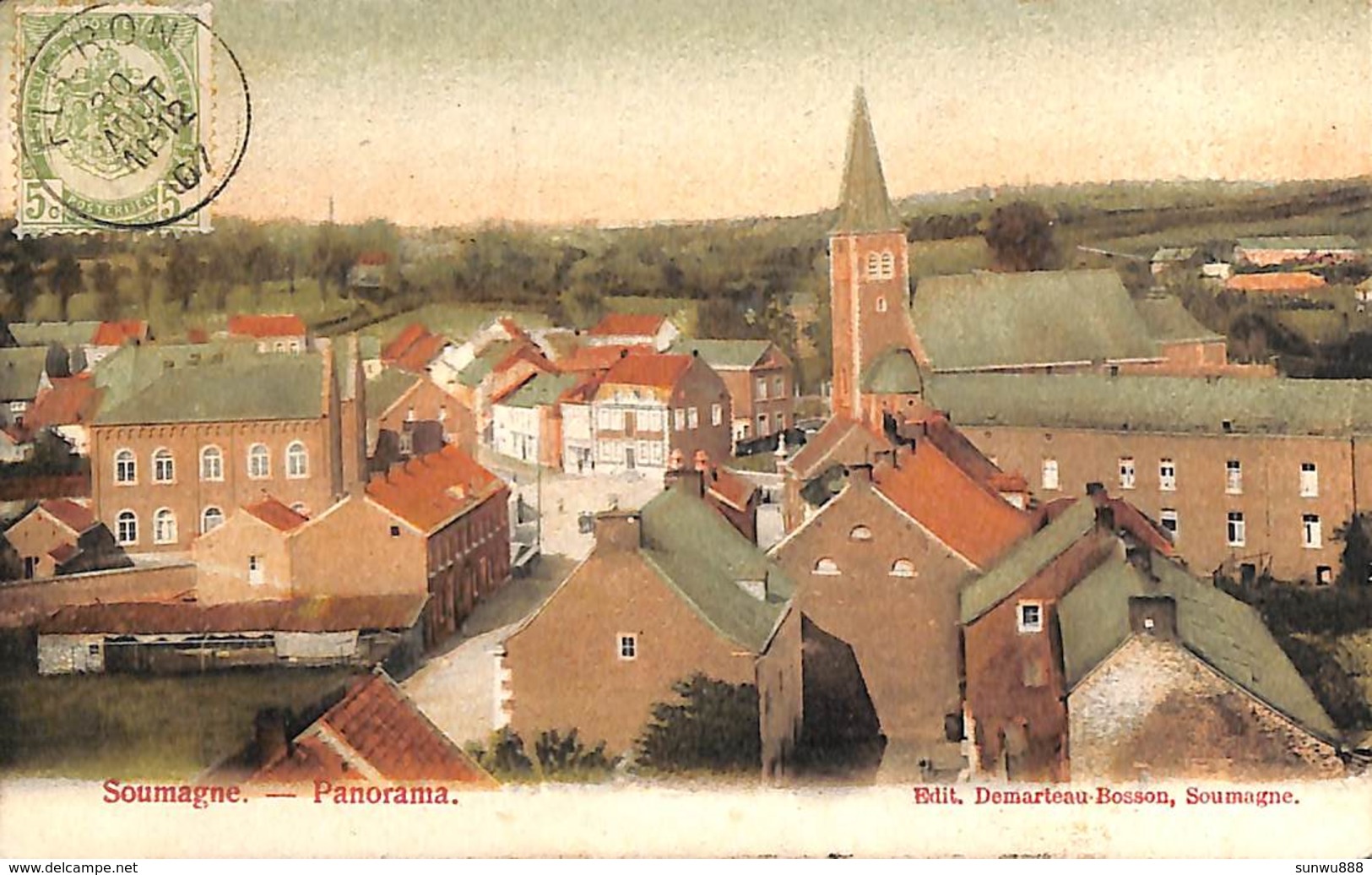 Soumagne - Panorama (Edit. Demarteau-Bosson, 1907, Colorisée) - Soumagne