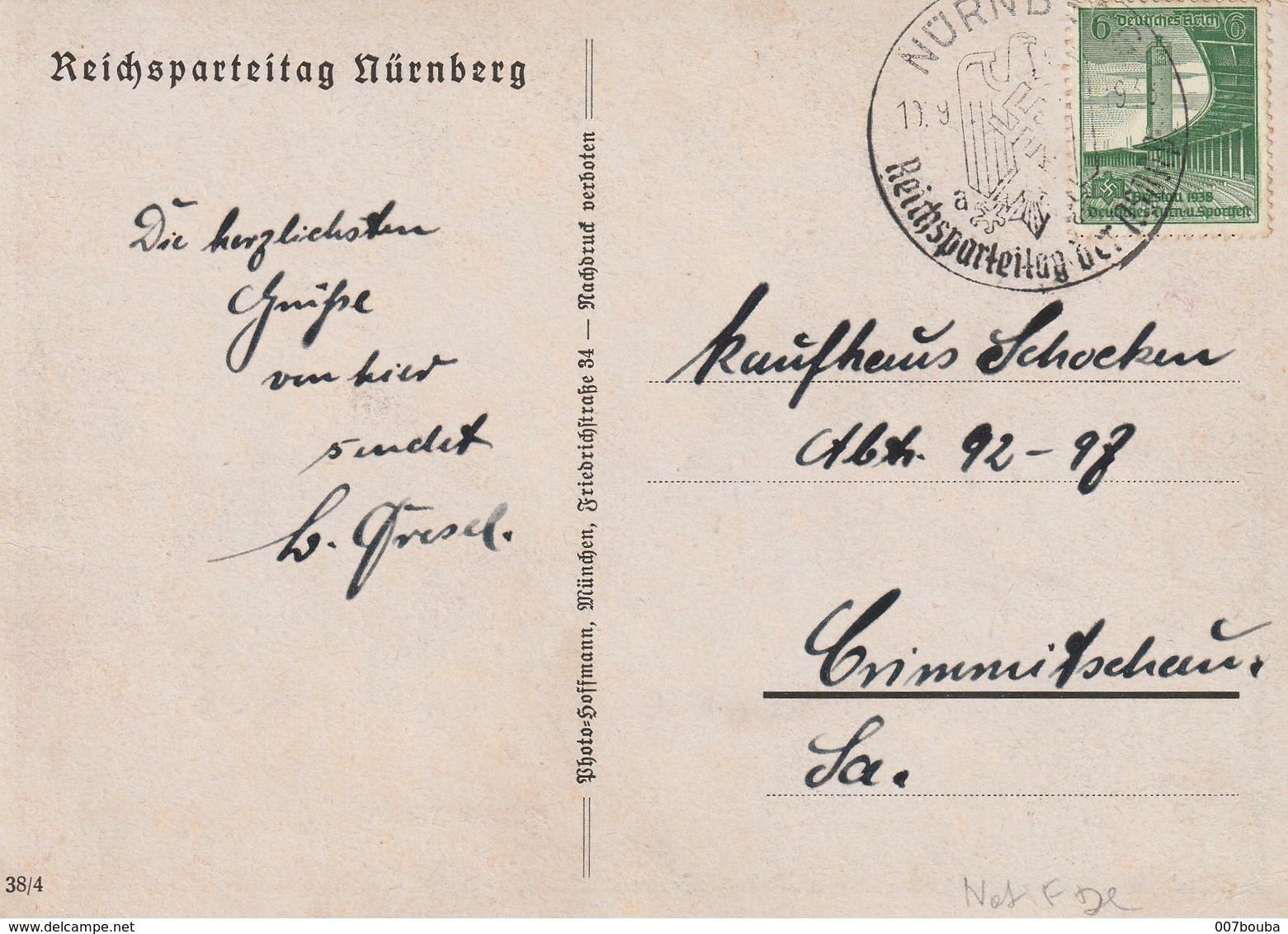 Carte De Propagande "Reichsparteitag 1938 Nürnberg " - Lettres & Documents