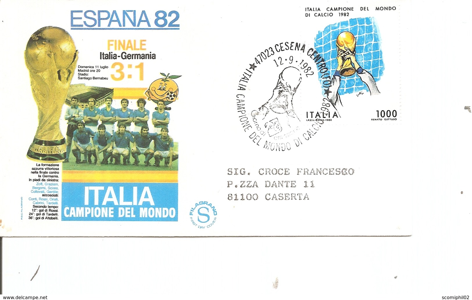 Coupe Du Monde En Espagne -1982 ( FDC D'Italie De 1982 à Voir) - 1982 – Spain