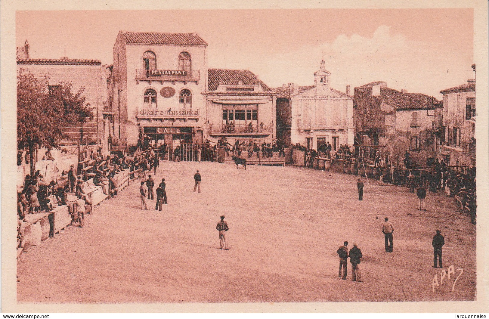 30 - GALLARGUES - Place De La Mairie Pendant La Course - Gallargues-le-Montueux