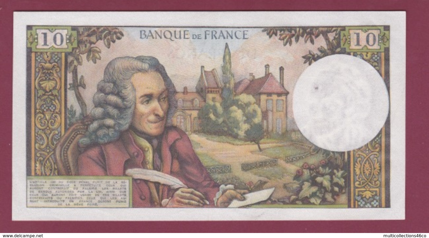 100619A - BILLET BANQUE DE FRANCE DIX FRANCS Voltaire 4 4 1968 - 10 F 1963-1973 ''Voltaire''