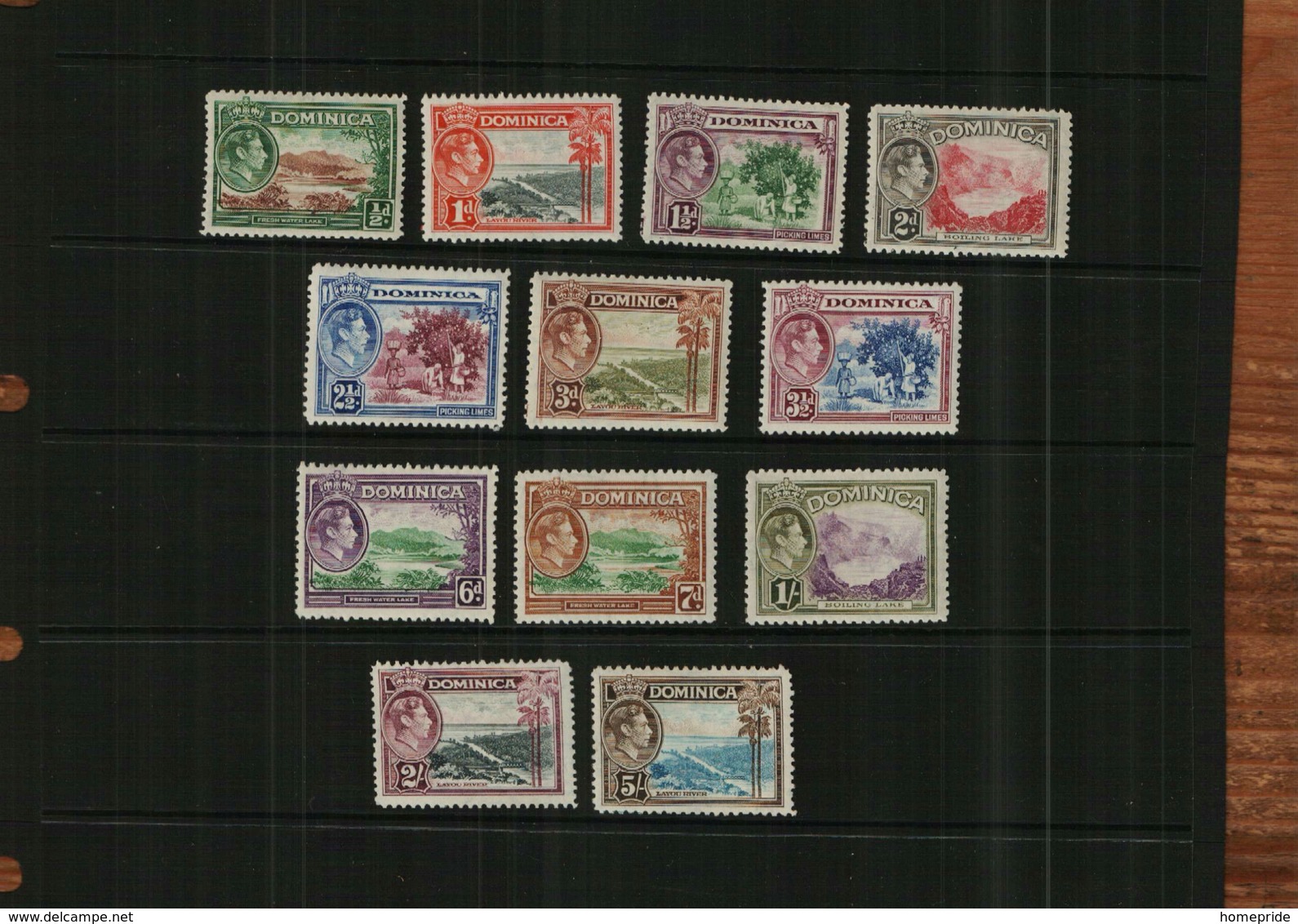 DOMINICA – KGVI – 1938 - DEFINITIVES - MM - 12 Stamps - Dominica (...-1978)