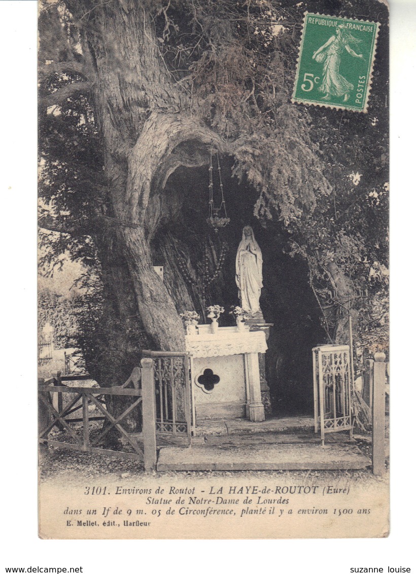 CPA -Environ De Routot - La Haye-de-Routot (Eure). Statue De Notre Dame De Lourdes  Dans Un If. - Routot