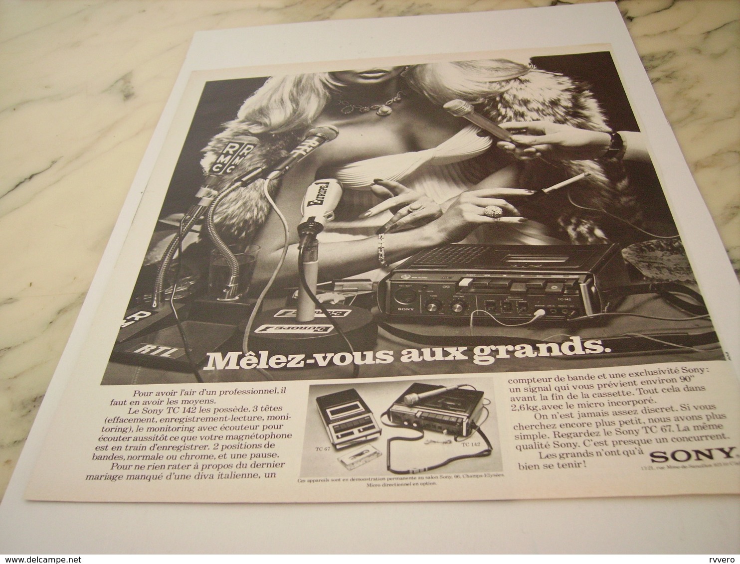 ANCIENNE PUBLICITE MELEZ VOUS AUX GRANDS SONY 1975 - Autres & Non Classés