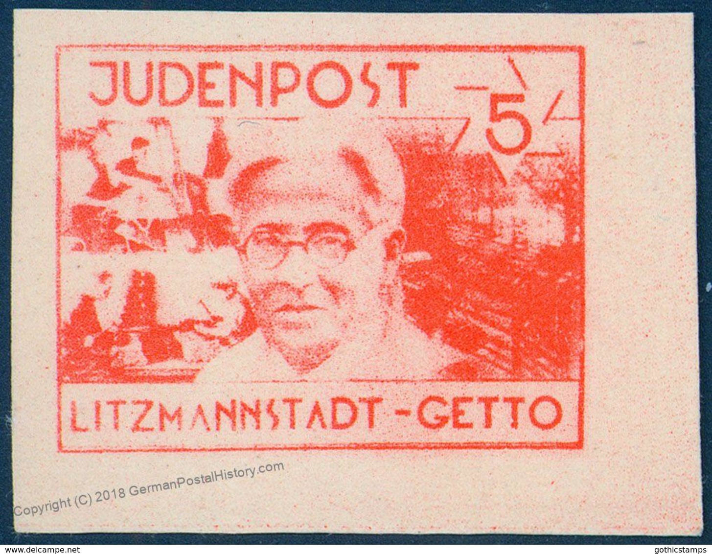 Germany Poland Litzmannstadt Judenpost Jewish Ghetto Stamp Expertized 2x U 91765 - Other & Unclassified