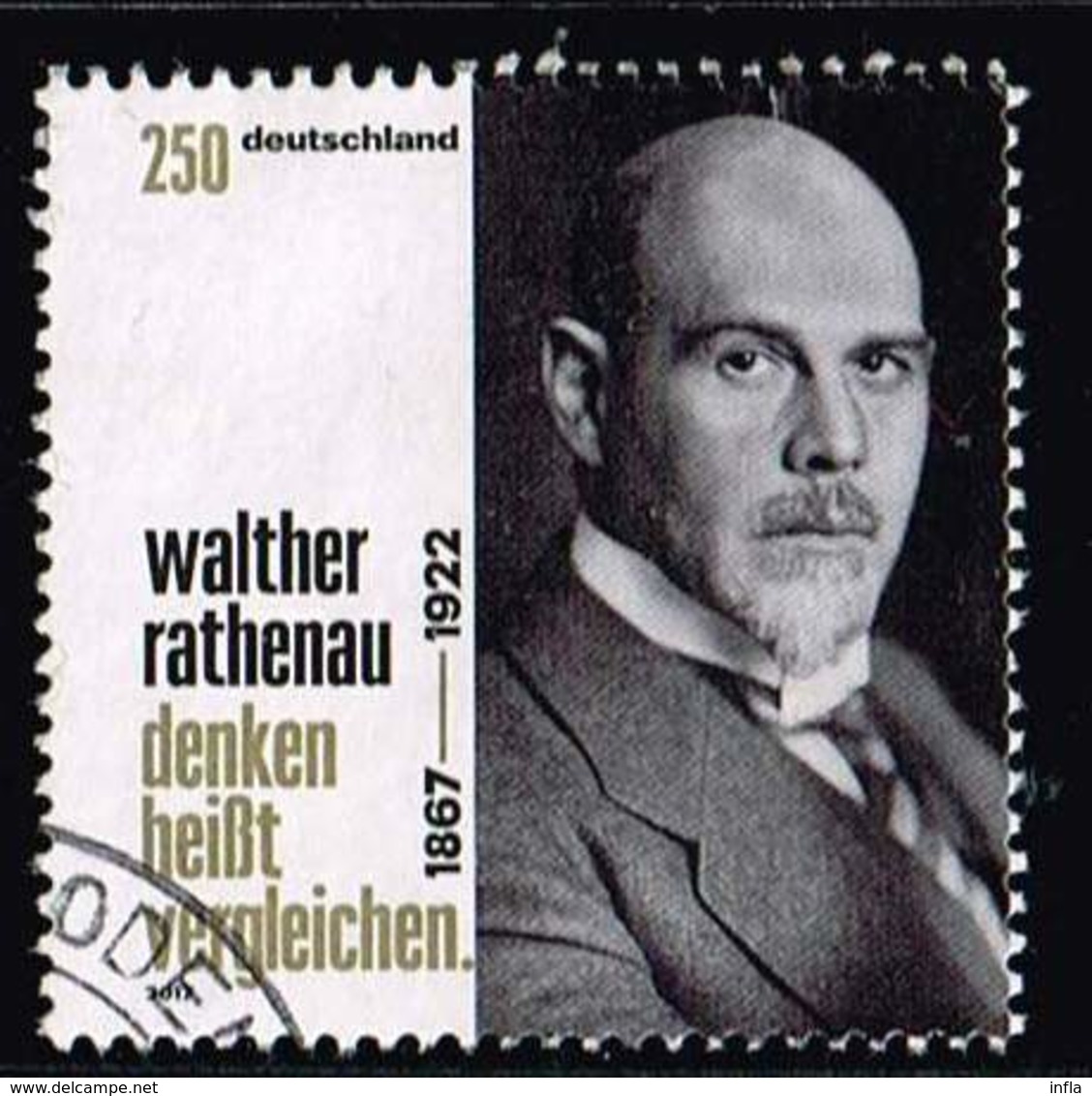 Bund 2017, Michel# 3333 O 150. Geburtstag Walther Rathenau - Gebraucht