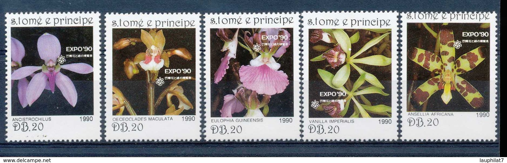 [800616]TB//**/Mnh-c:13e-St Thomas Et Prince 1990, Expo90 à Osaka, Fleurs, Flowers, SC, C:12,5e - Sao Tome Et Principe