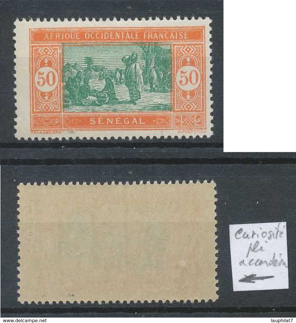 [800845]TB//**/Mnh-Sénégal 1922-26, N° 82-cu, 50c Orange Et Vert, Curiosité: Pli Accordéon, **/mnh - Neufs
