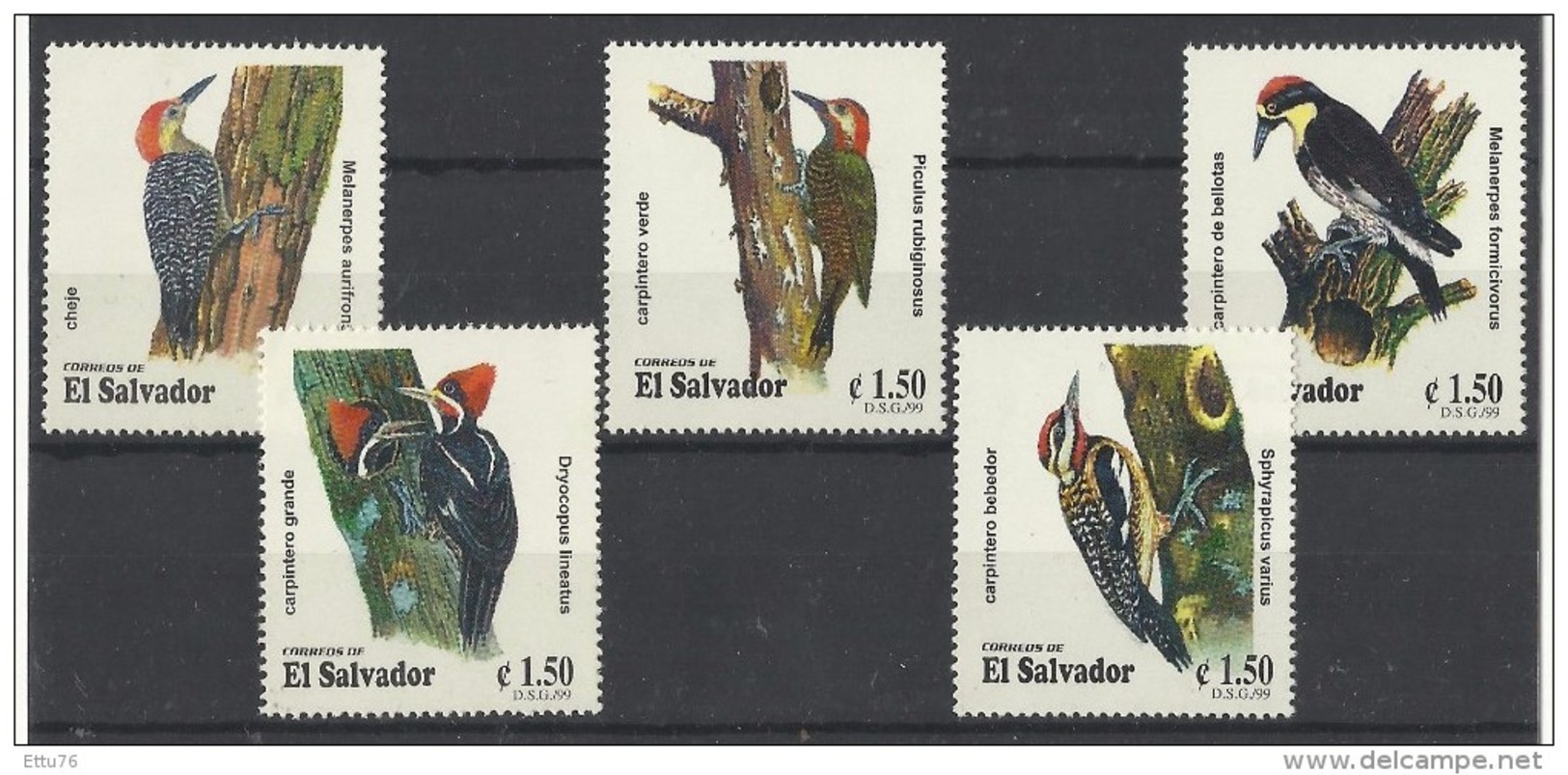 EL SALVADOR  1999  BIRDS - WOODPECKERS -  MNH - Autres & Non Classés