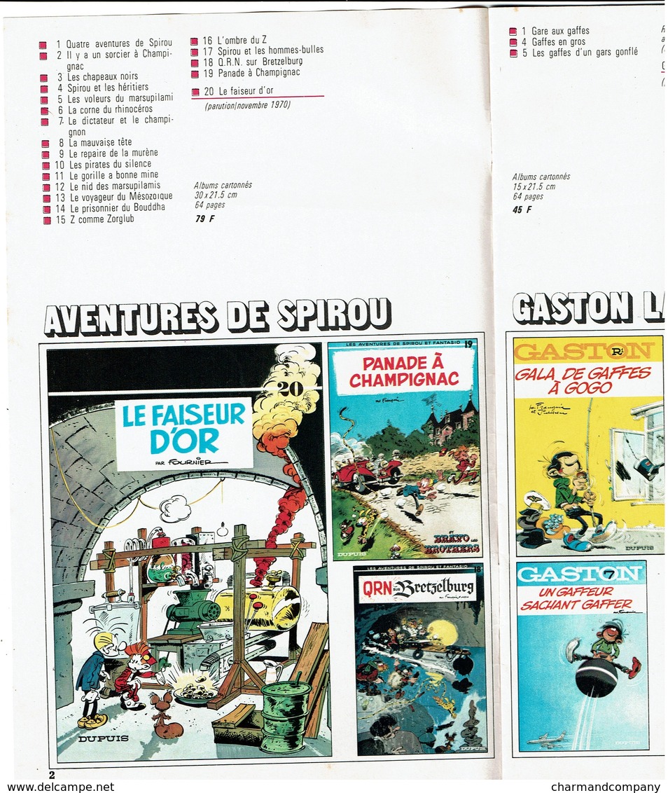 Catalogue Editions DUPUIS Marcinelle - Etrennes 1971 - Spirou / Gaston / Schtroumpfs... 15 Pages - 5 Scans - Werbung