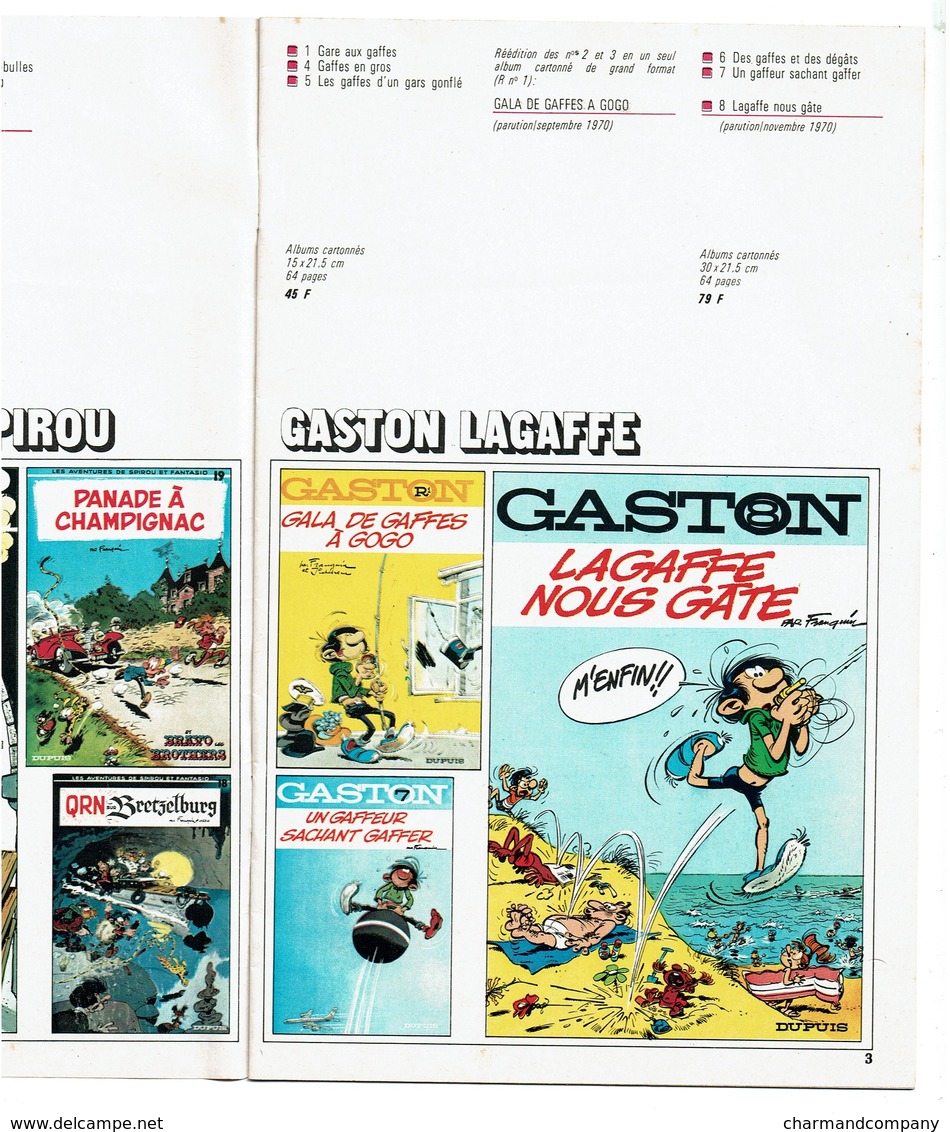 Catalogue Editions DUPUIS Marcinelle - Etrennes 1971 - Spirou / Gaston / Schtroumpfs... 15 Pages - 5 Scans - Werbung