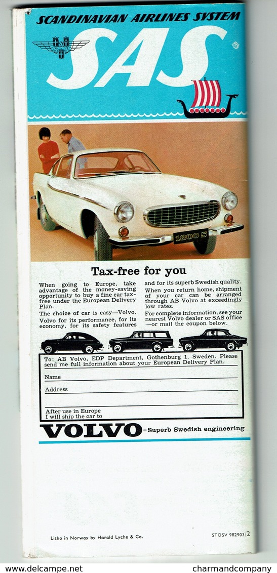 SAS Scandinavian Airlines Worldwide Timetable - Summer 1965 - 52 Pages - Pub Volvo P1800 - 2 Scans - Monde