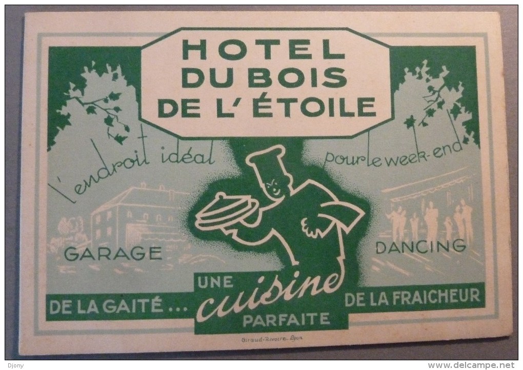 Charbonnières-les-Bains-69-Carte Publicitaire Note Hôtel Du Bois De L'Etoile J. Abadie - Charbonniere Les Bains