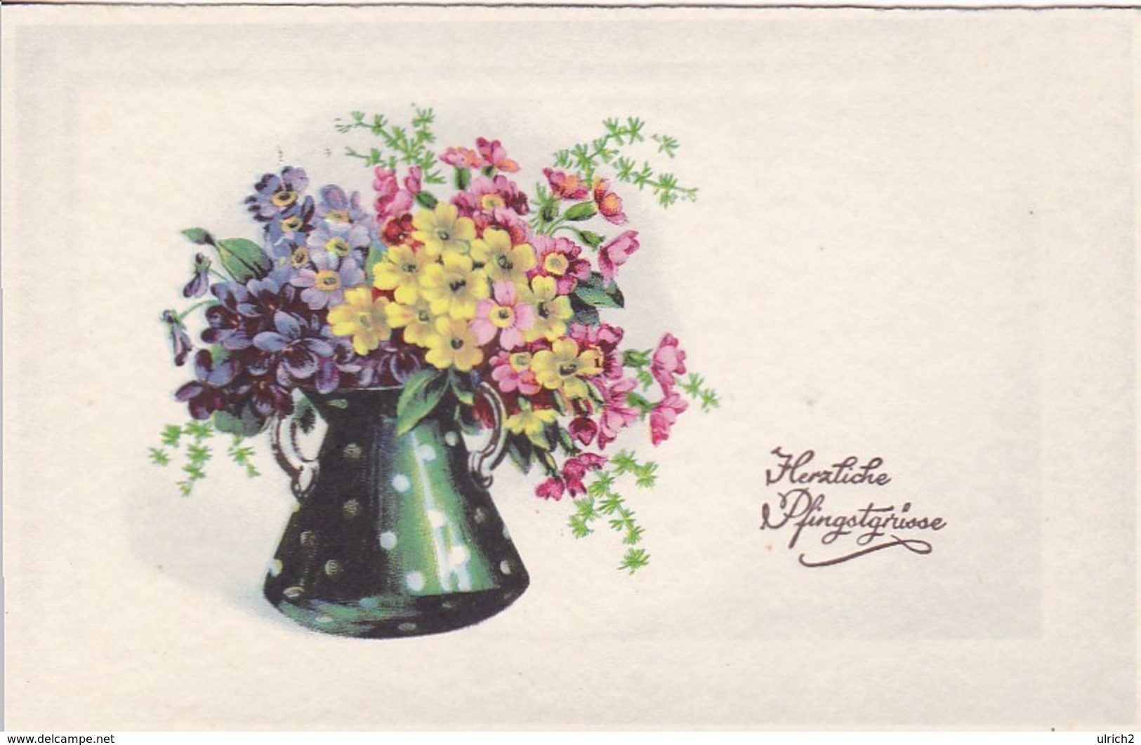 AK Herzliche Pfingstgrüsse - Vase Mit Blumen (41729) - Pinksteren