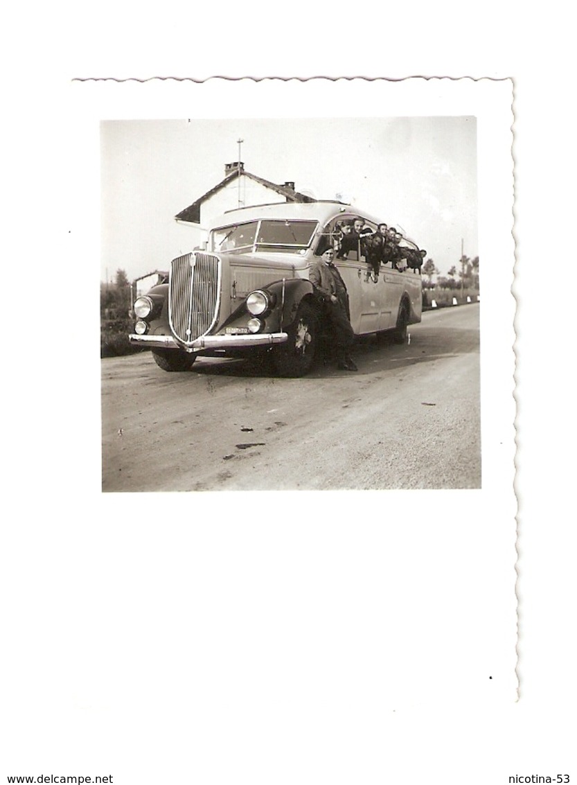 FO--00128-- FOTO ORIGINALE - AUTOBUS EPOCA NON IDENTIFICATO ( ALFA ROMEO ? ) - Automobili