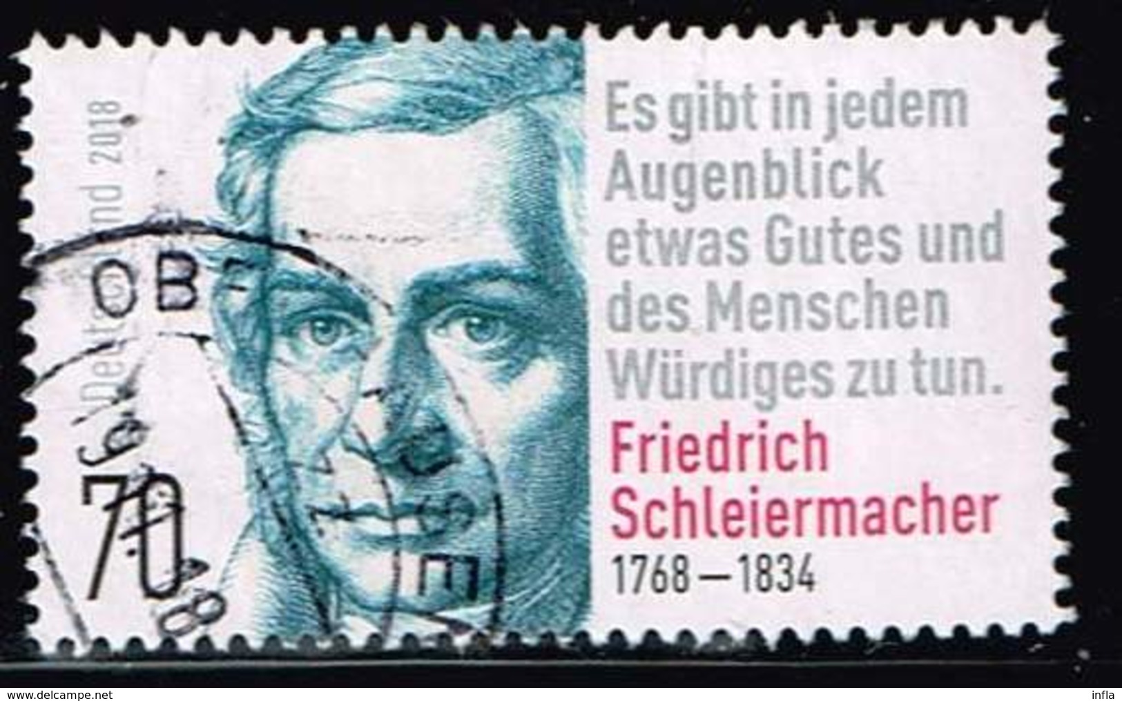 Bund 2018, Michel# 3419 O 250. Geburtstag Friedrich Schleiermacher - Gebraucht