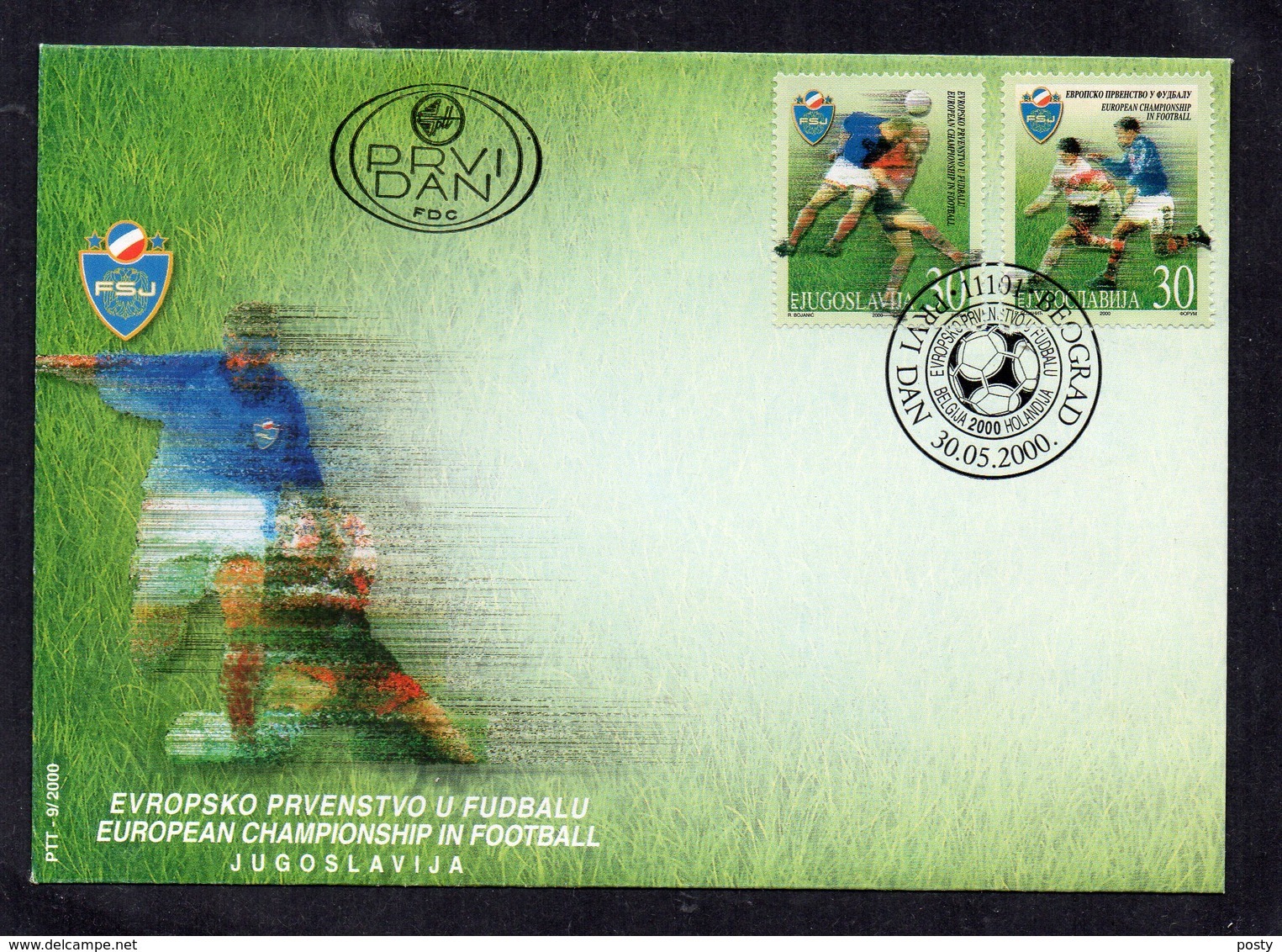 FDC - YOUGOSLAVIE - YUGOSLAVIA - 2000 - FOOTBALL - SOCCER - CHAMPIONNAT D'EUROPE - EUROPEAN CHAMPIONSHIP - - FDC