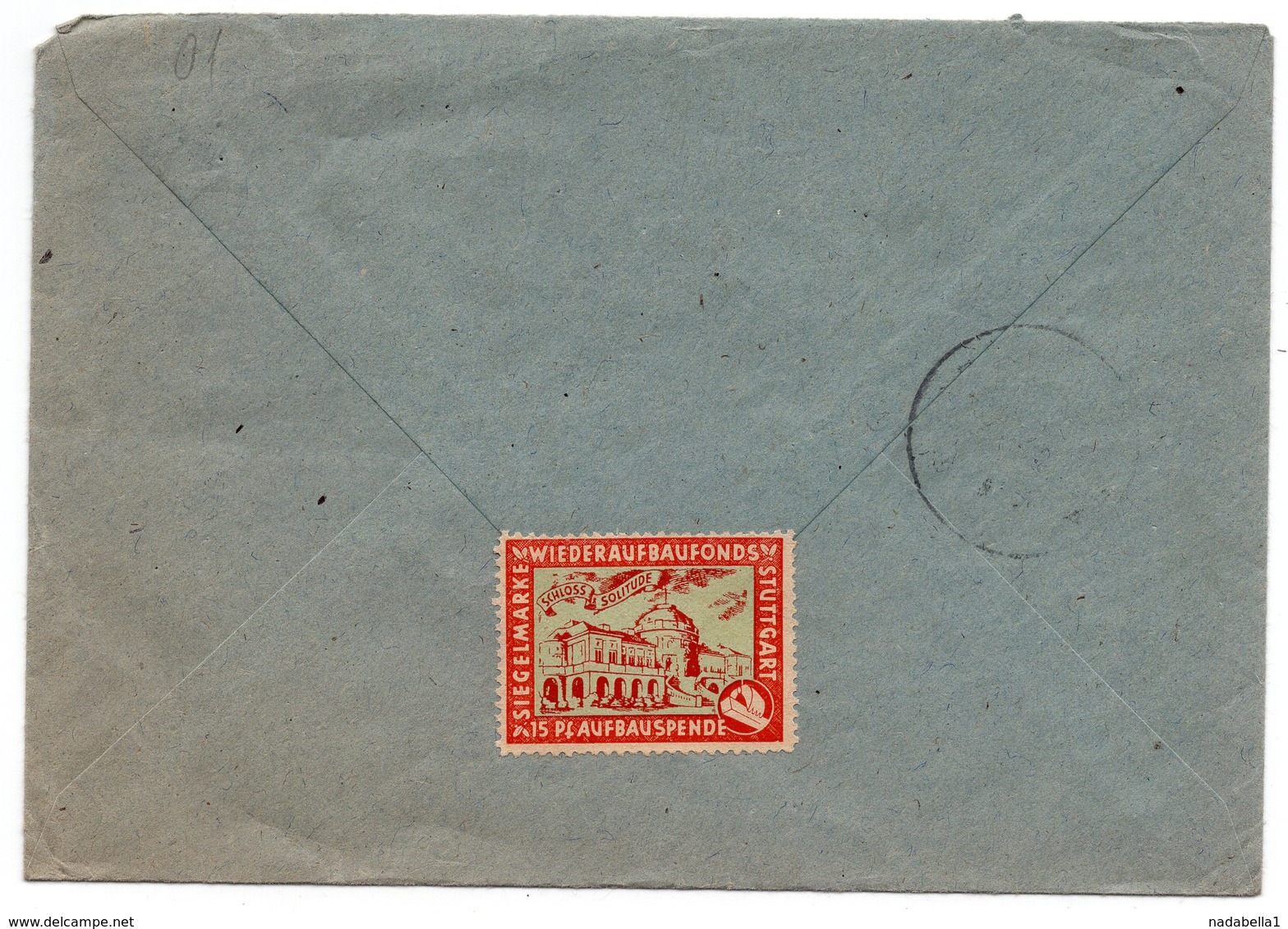 1948 GERMANY, STUTTGART TO BELGRADE, DEUTSCHE POST, FLAM, POSTER STAMP AT THE BACK - Covers & Documents