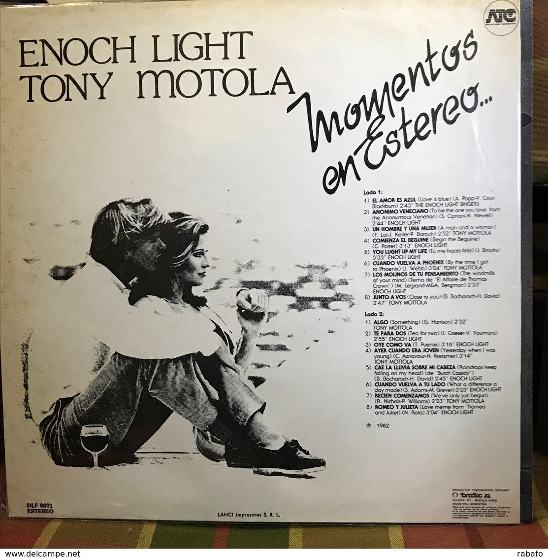 LP Argentino De Enoch Light Y Tony Mottola Año 1982 - Instrumental