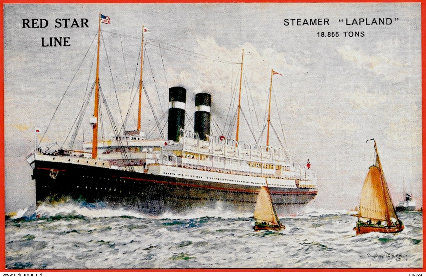 CPA PAQUEBOT Steamer "LAPLAND" Red Star Line (Repiquage Publicitaire Agence Marionnaud 14 Deauville) * Bateau Ship - Steamers