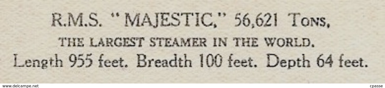 CPA PAQUEBOT R.M.S."MAJESTIC" White Star Line (Repiquage Publicitaire International Travel Agency 14 Deauville) Ship - Steamers