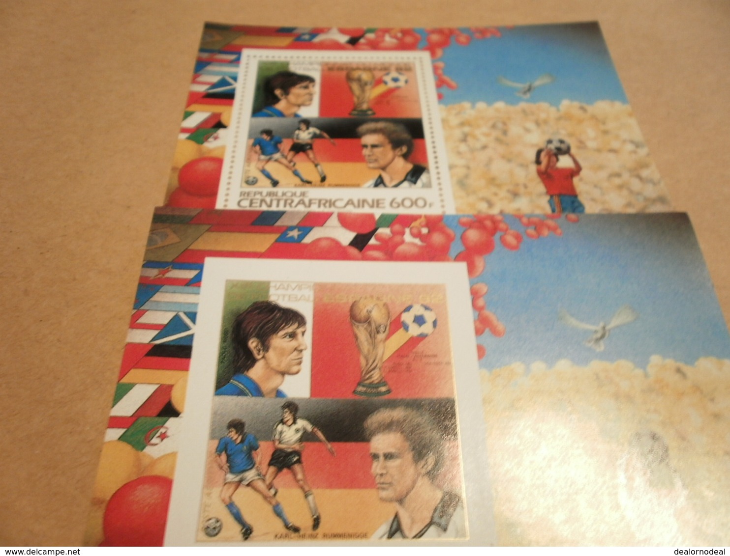 Perf And Imperf Miniature Sheets 1982 Spain Football World Cup - Central African Republic