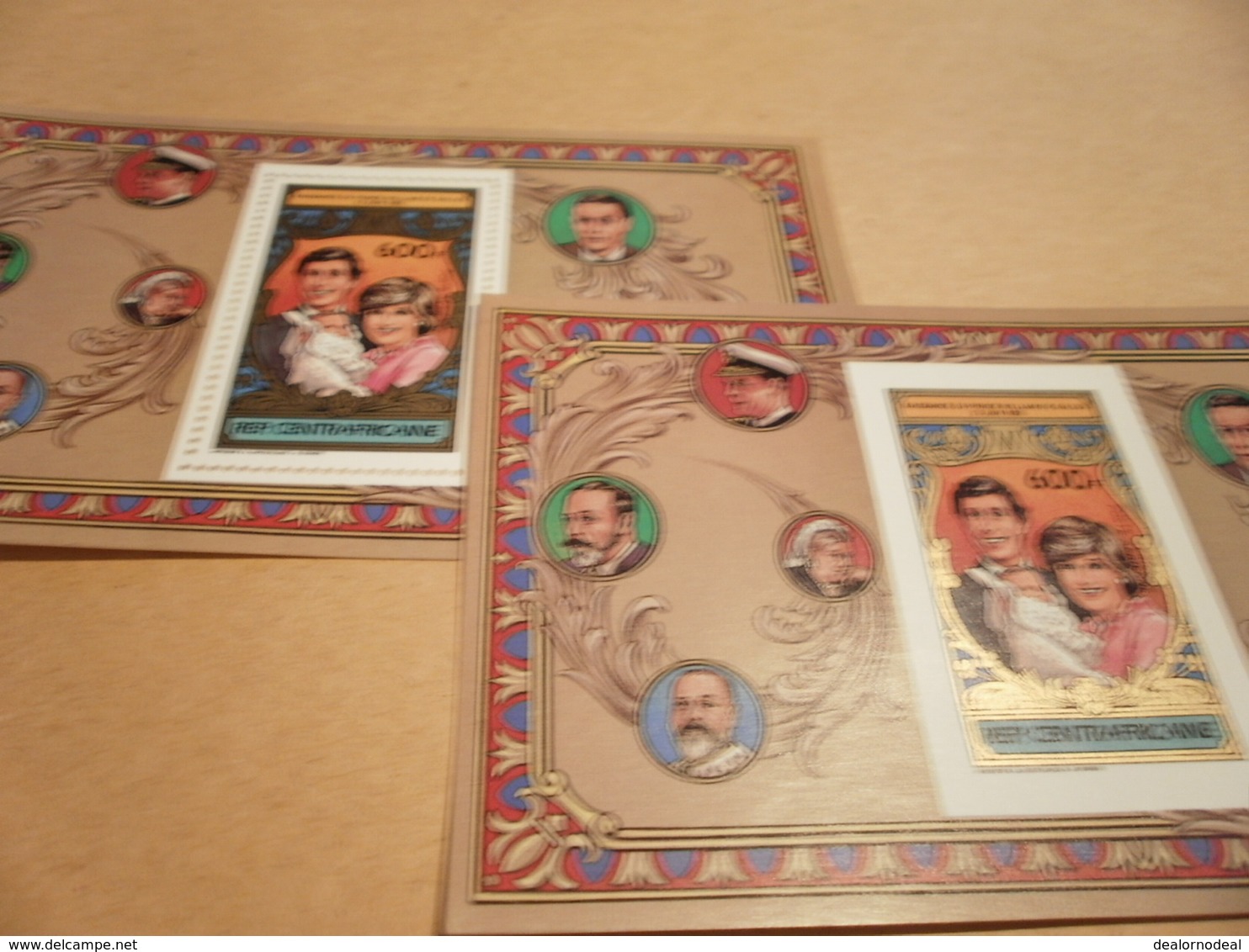 Perf And Imperf Miniature Sheets  - 1982 Prince Charles Lady Diana Spencer And Prince William - Central African Republic