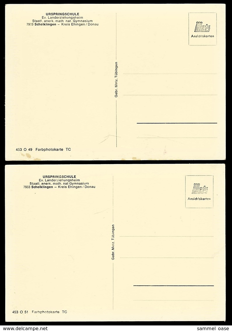 2 X Schelklingen  -  Urspringschule / Landeserziehungsheim  -  Ansichtskarten Ca. 1975    (10980) - Schelklingen