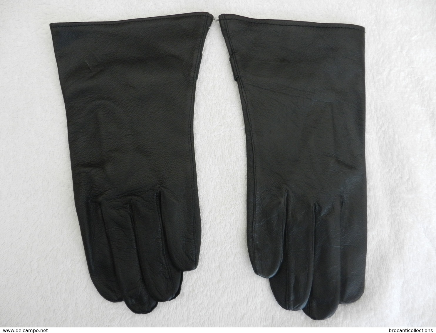 Paire De Gants Militaires En Cuir Noir Taille 7,5 - Autres & Non Classés