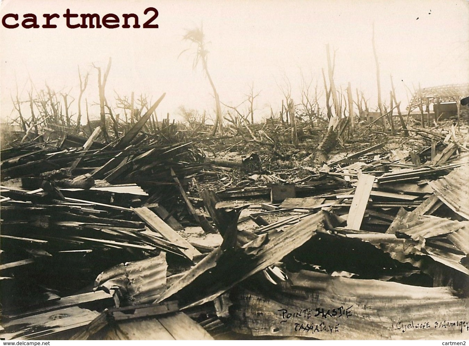 MADAGASCAR PHOTOGRAPHIE ANCIENNE TAMATAVE POINTE HASTIE 1927 PASSAGE DU CYCLONE AFRIQUE CATASTROPHE - Madagascar