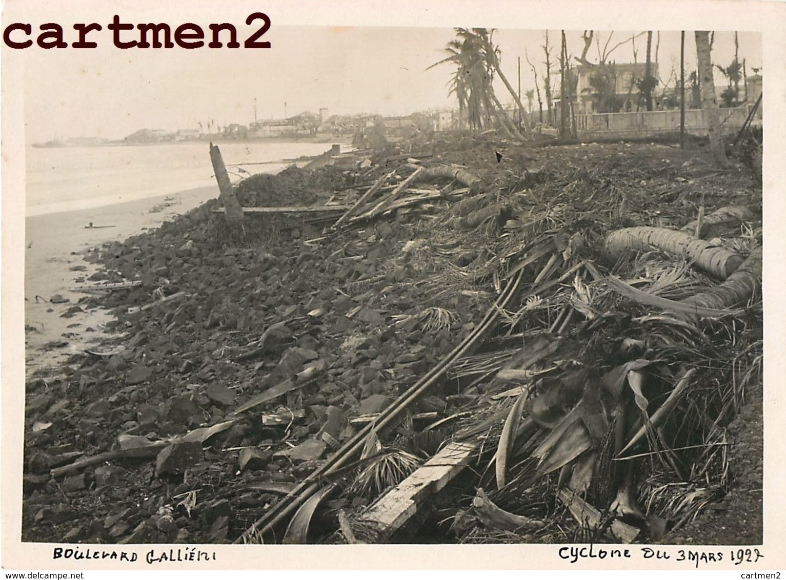 MADAGASCAR TAMATAVE PASSAGE DU CYCLONE BOULEVARD GALLIENI PHOTOGRAPHIE ANCIENNE 927 AFRIQUE CATASTROPHE - Madagascar