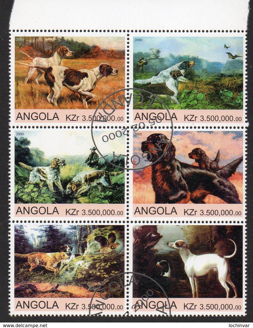 ANGOLA, 2000 DOGS CTO BLOCK 4 - Angola