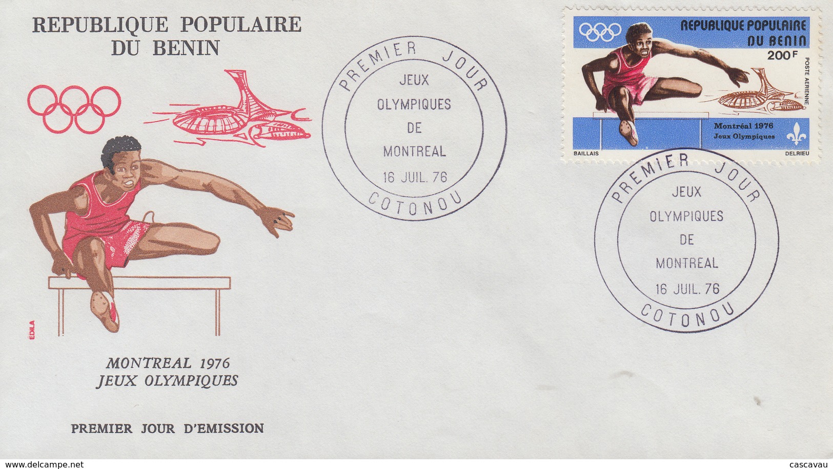 Enveloppe  FDC  1er  Jour   BENIN    Jeux  Olympiques   MONTREAL   1976 - Estate 1976: Montreal