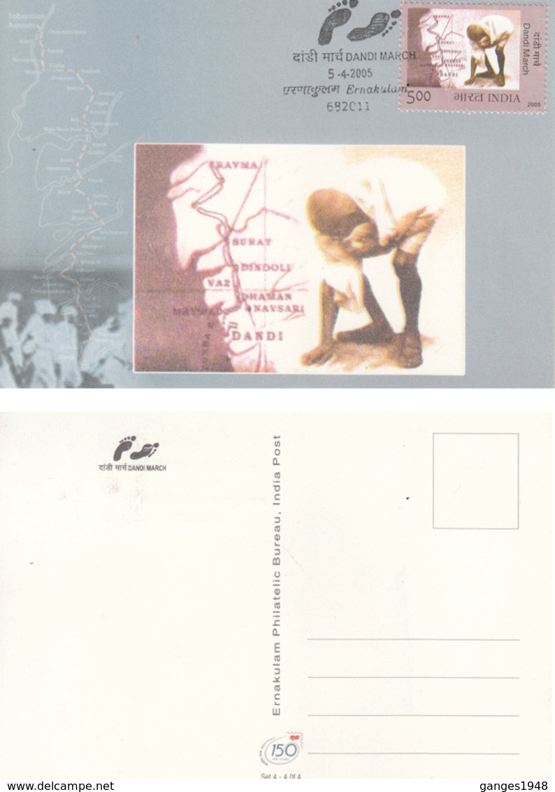 India  2005 Mahatma Gandhi Dandi March Max Card  # 19785   C&D  Inde Indien - Mahatma Gandhi