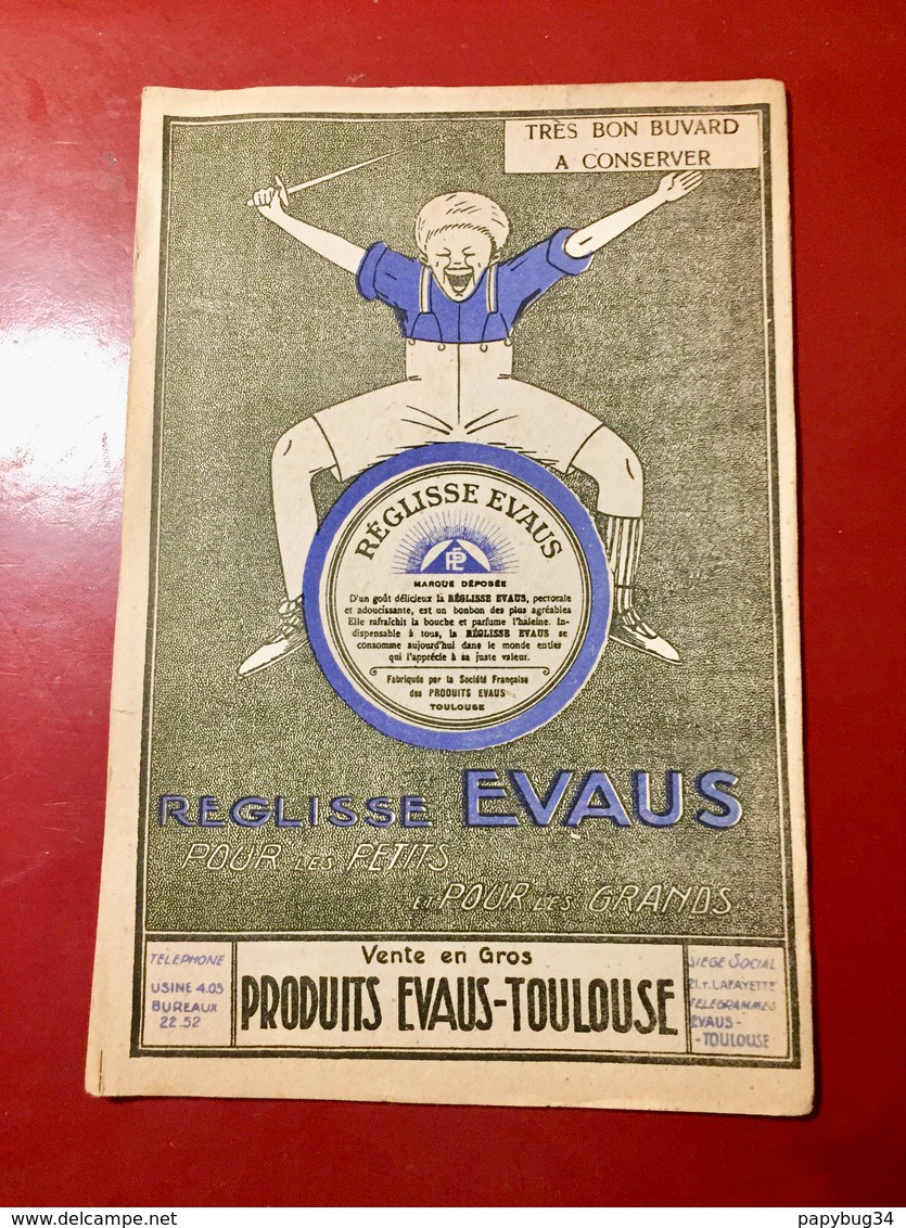 BUVARD  ---  PRODUITS  EVAUS - TOULOUSE ( Réglisse  Evaus ) - Chemist's