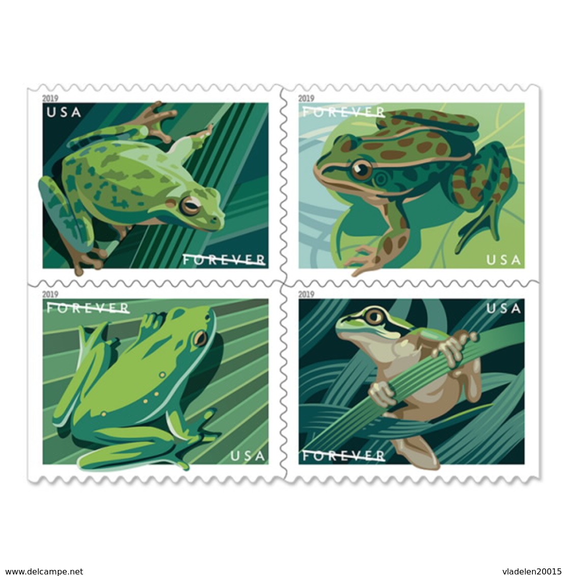 US Stamps 2019. - Frogs. Booklet (20 Stamps) - Pre-order. - 1981-...