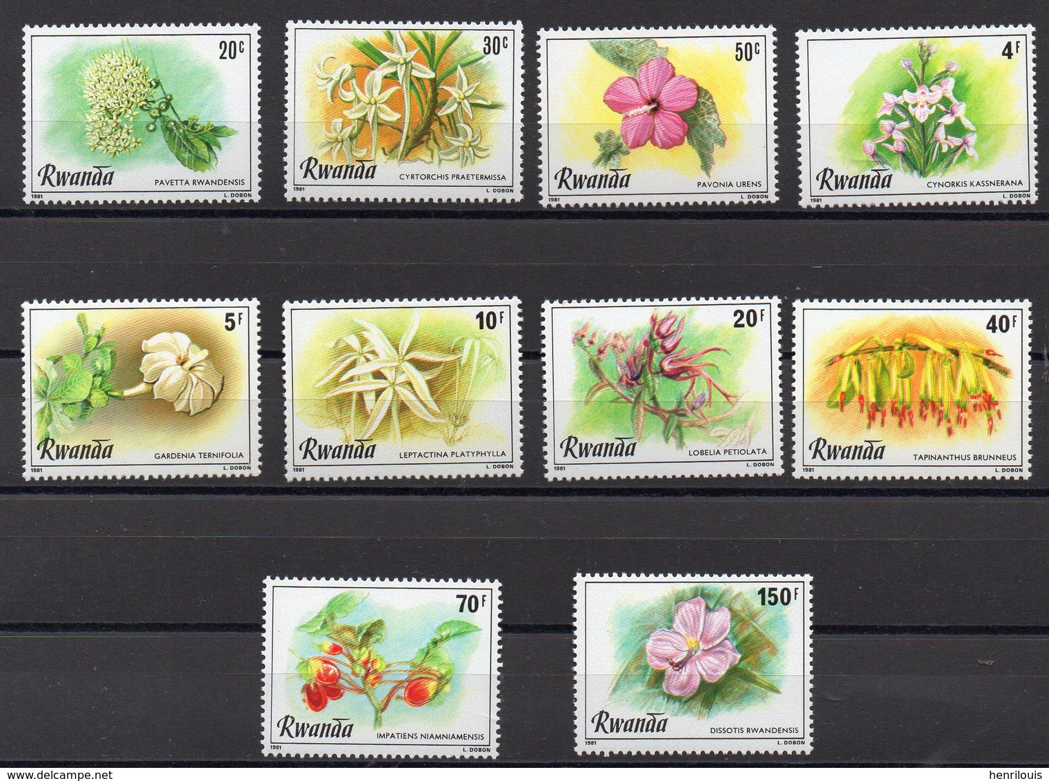 RWANDA  Timbres Neufs ** De 1981  ( Ref 6517 )  Fleurs - Unused Stamps