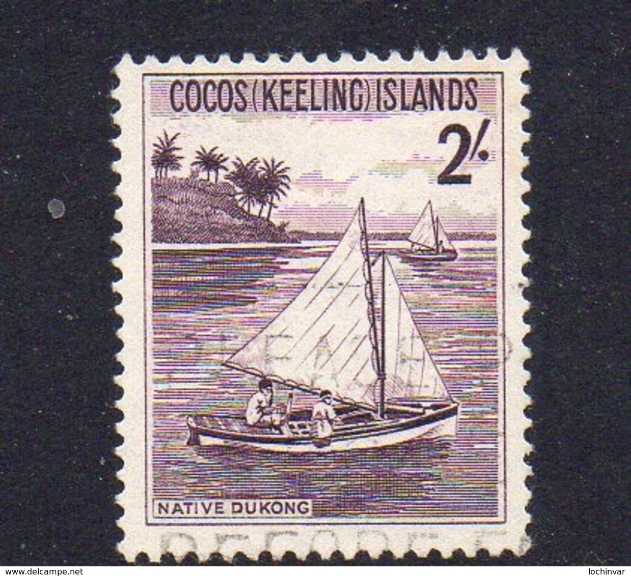 COCOS Is, 1963 2/- SAILBOAT USED - Cocos (Keeling) Islands