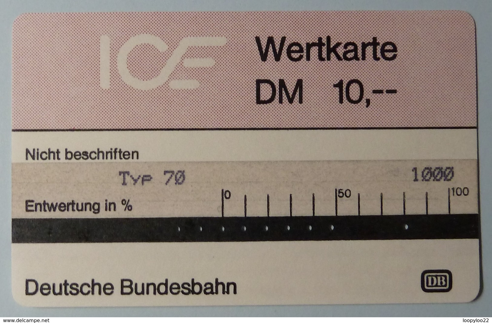 GERMANY - Test - ICE 2b - Typ 70 - 10DM - 1st Issue - VF Used - T-Series: Testkarten