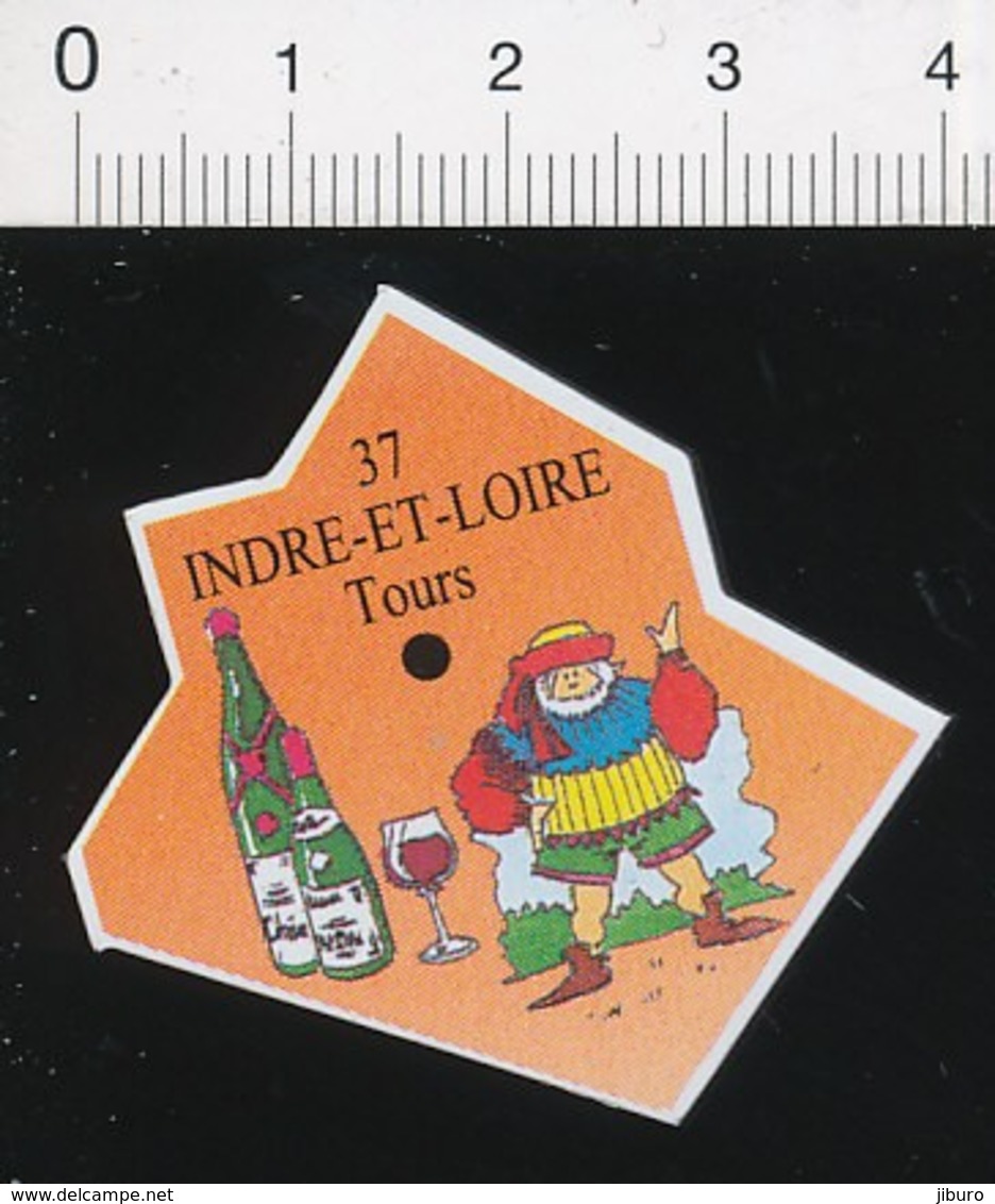 Magnet Le Gaulois Carte Géographique Département Indre-et-Loire Gargantua Vins De Touraine Oenologie Vin 01-mag2 - Magnets