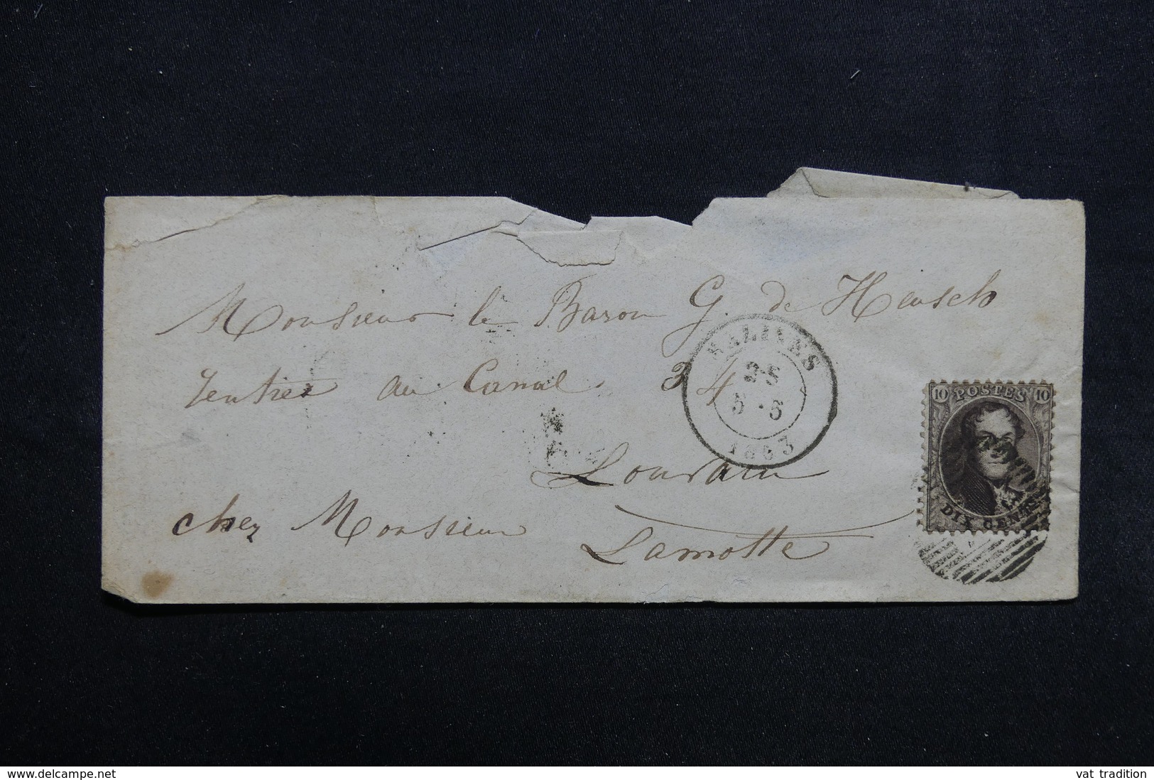 BELGIQUE - Enveloppe De Malines Pour Louvain En 1863 , Affranchissement Plaisant -  L 31673 - 1849-1865 Medaillons (Varia)