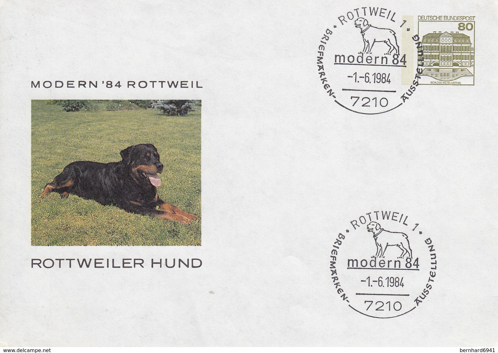 PU 117/164  Modern`84 Rottweil - Rottweiler Hund, Rottweil 1 - Privatumschläge - Gebraucht