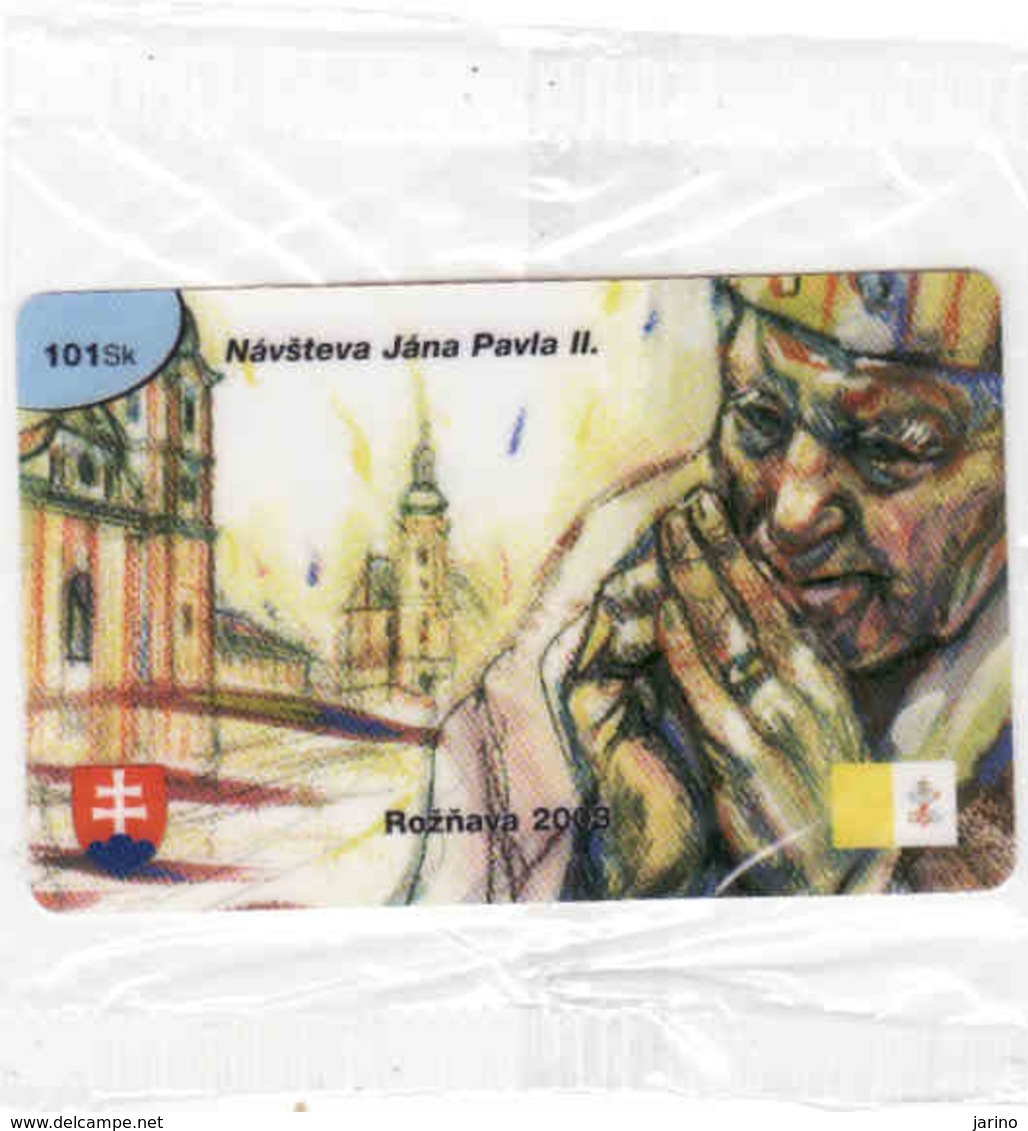 Pope John Paul II, Slovaquie Private Prepaid Card In Blister, Tirage 1250 Pieces Only - Slovaquie