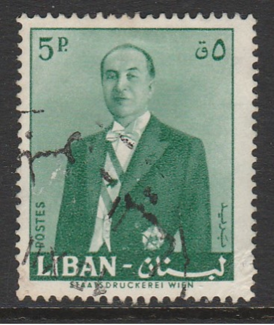 Lebanon 1960 President Fouad Chehab 5 P Green SW 680 O Used - Lebanon