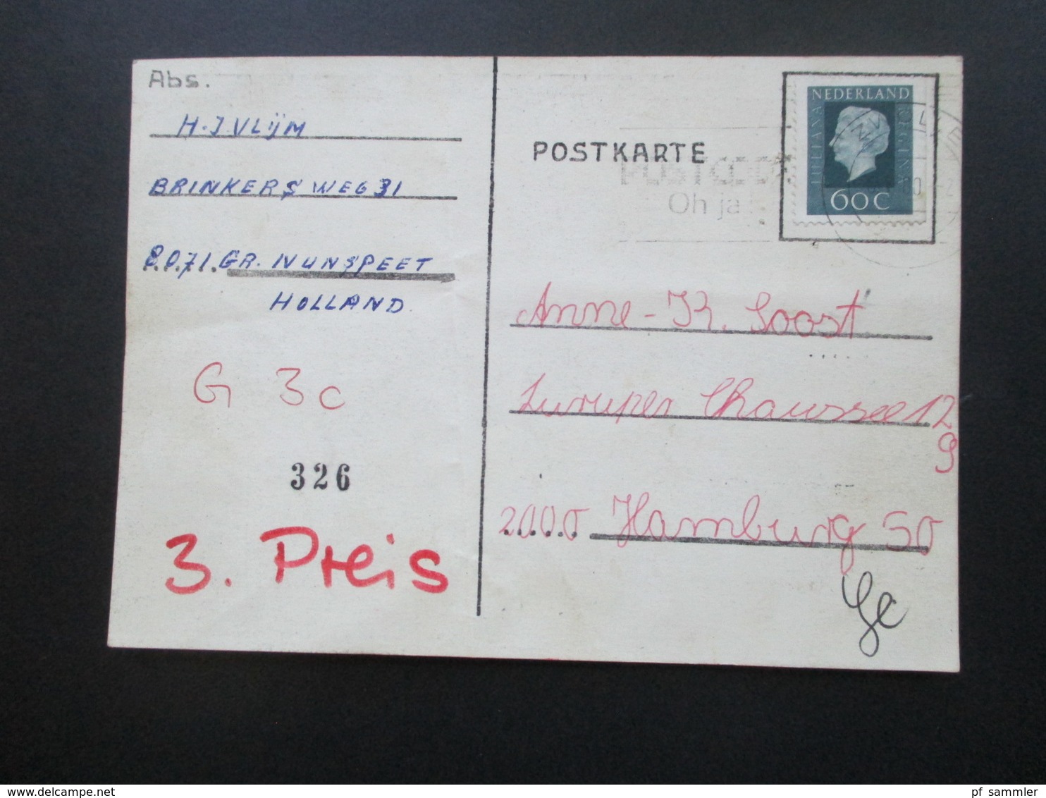 Niederlande 1980 Postkarte Luftballonwettbewerb Der Schule Regenstrasse Seit 1880 / 100 Jähriges Bestehen. 3. Platz - Covers & Documents