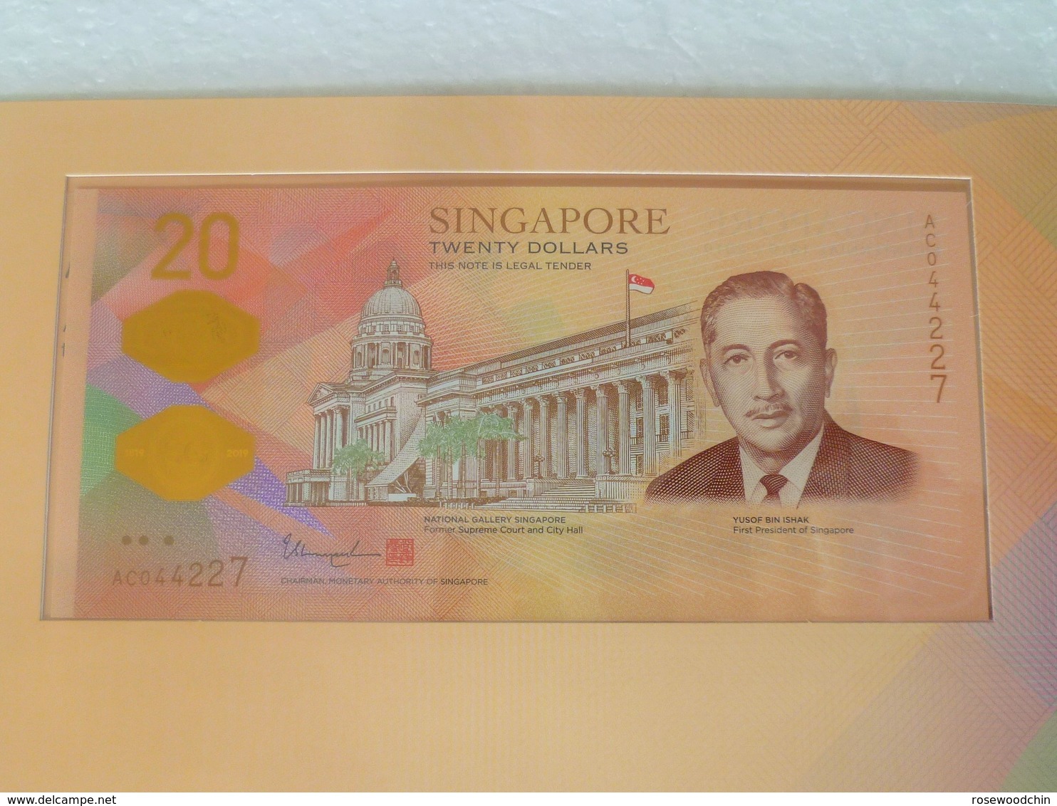 UNC Singapore 2019 Bicenteninal Commerative 20 Dollars Polymer Banknote With Folder - Singapore